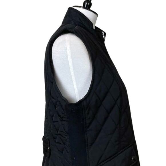 Westport Black Quilted Vest Zip Front Snap Pockets Padded Women's Size Large - Picture 7 of 12
